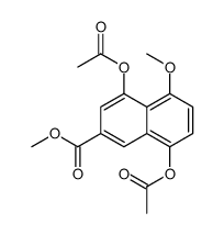 4,8-双(乙酰基氧基)-5-甲氧基-2-萘羧酸甲酯结构式
