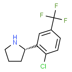 (2S)-2-[2-氯-5-(三氟甲基)苯基]吡咯烷结构式