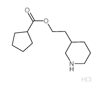 2-(3-Piperidinyl)ethyl cyclopentanecarboxylate hydrochloride Structure