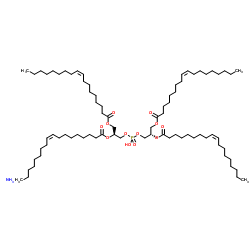 (9Z,21S,27S,38Z)-24-Hydroxy-24-oxido-18,30-dioxo-19,23,25,29-tetraoxa-24λ5-phosphaheptatetraconta-9,38-diene-21,27-diyl (9Z,9'Z)bis(-9-octadecenoate) ammoniate (1:1) Structure