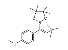 (E)-2-(1-(4-methoxyphenyl)-3,3-dimethylbut-1-enyl)-4,4,5,5-tetramethyl-1,3,2-dioxaborolane Structure