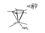 {(pentamethylcyclopentadienyl)tungsten(V)Me3(NH3)}OTf结构式