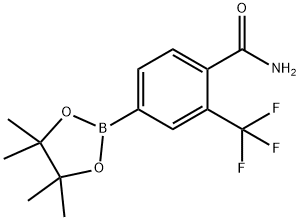 3-(三氟甲基)-4-氨基甲酰基苯基硼酸频哪醇酯结构式