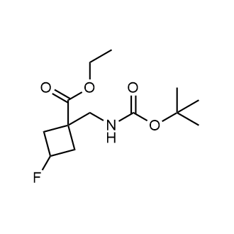 1-[(叔丁氧基羰基氨基)甲基]-3-氟-环丁烷羧酸乙酯结构式