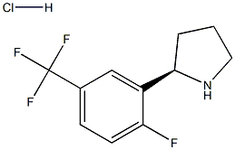(R)-2-(2-Fluoro-5-(trifluoromethyl)phenyl)pyrrolidine hydrochloride Structure