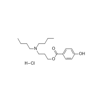 4-羟基苯甲酸3-(二丁基氨基)丙酯盐酸盐结构式