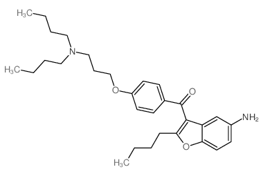 (5-氨基-2-丁基-3-苯并呋喃基)[4-[3-(二丁基氨基)丙氧基]苯基]甲酮结构式
