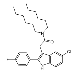 2-[5-chloro-2-(4-fluorophenyl)-1H-indol-3-yl]-N,N-dihexylacetamide结构式
