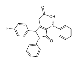 2-[4-anilino-2-(4-fluorophenyl)-5-oxo-1-phenyl-2H-pyrrol-3-yl]acetic acid结构式