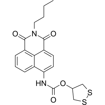 Carbamic acid, N-(2-butyl-2,3-dihydro-1,3-dioxo-1H-benz[de]isoquinolin-6-yl)-, 1,2-dithiolan-4-yl ester Structure