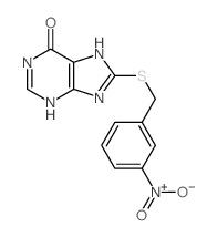 6H-Purin-6-one,1,9-dihydro-8-[[(3-nitrophenyl)methyl]thio]-结构式