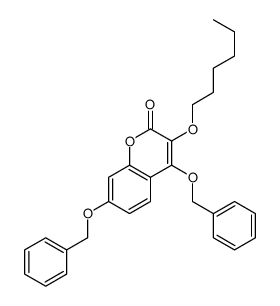 3-hexoxy-4,7-bis(phenylmethoxy)chromen-2-one结构式