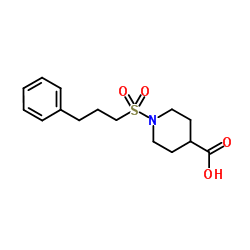 1-[(3-Phenylpropyl)sulfonyl]-4-piperidinecarboxylic acid结构式