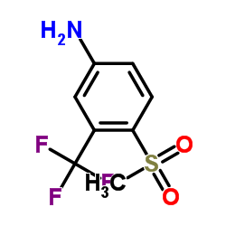 4-(Methylsulphonyl)-3-(trifluoromethyl)aniline, 4-Amino-2-(trifluoromethyl)phenyl methyl sulphone Structure