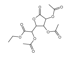 O2,O3,O5-triacetyl-galactaric acid-6-ethyl ester-1-lactone结构式