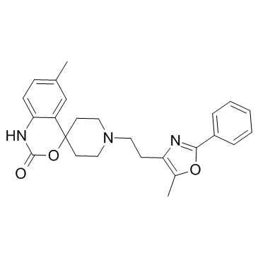 6-甲基-1,1'-[2-(5-甲基- 2-苯基- 4-恶唑基)乙基]-螺[4H-3-1,1-苯并恶嗪- 4,4' -哌啶]-2(1H)-酮结构式