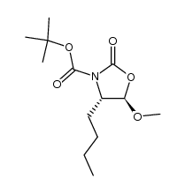 (4S,5R)-3-tert-butoxycarbonyl-4-butyl-5-methoxy-2-oxazolidinone结构式