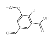 3-CARBOXY-4-HYDROXY-5-METHOXYBENZALDEHYDE结构式