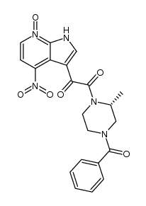 4-benzoyl-2-(R)-methyl-1-[(4-nitro-7-oxido-1H-pyrrolo[2,3-b]pyridin-3-yl)oxoacetyl]piperazine结构式