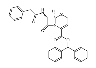 diphenylmethyl (6R,7R)-7-(phenylacetamido)ceph-3-em-4-carboxylate Structure