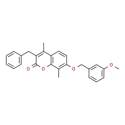3-benzyl-7-[(3-methoxyphenyl)methoxy]-4,8-dimethylchromen-2-one结构式