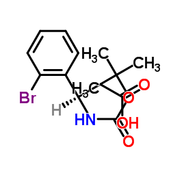 boc-(r)-3-amino-3-(2-bromo-phenyl)-propionic acid structure