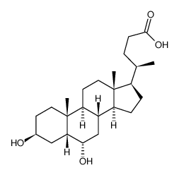 (3b,5b,6a)-3,6-dihydroxy-Cholan-24-oic acid结构式
