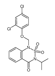 1-(2,4-dichloro-phenoxymethyl)-3-isopropyl-2,2-dioxo-2,3-dihydro-1H-2λ6-benzo[1,2,6]thiadiazin-4-one结构式