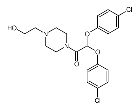2,2-bis(4-chlorophenoxy)-1-[4-(2-hydroxyethyl)piperazin-1-yl]ethanone Structure