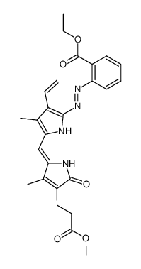2-{5-[4-(2-methoxycarbonyl-ethyl)-3-methyl-5-oxo-1,5-dihydro-pyrrol-2-ylidenemethyl]-4-methyl-3-vinyl-pyrrol-2-ylazo}-benzoic acid ethyl ester Structure