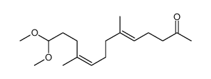 13,13-dimethoxy-6,10-dimethyltrideca-5,9-dien-2-one结构式