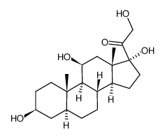 5α-孕烷-3β,11β,17α,21-四醇-20-酮结构式