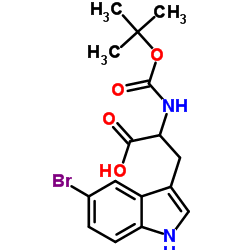 N-叔丁氧羰基-5-溴-DL-色氨酸结构式