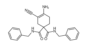 4-Amino-3-cyano-cyclohex-3-ene-1,1-dicarboxylic acid bis-benzylamide结构式