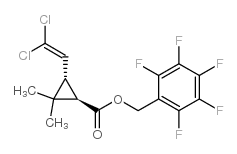 Cyclopropanecarboxylicacid, 3-(2,2-dichloroethenyl)-2,2-dimethyl-,(2,3,4,5,6-pentafluorophenyl)methyl ester, (1R,3S)- structure