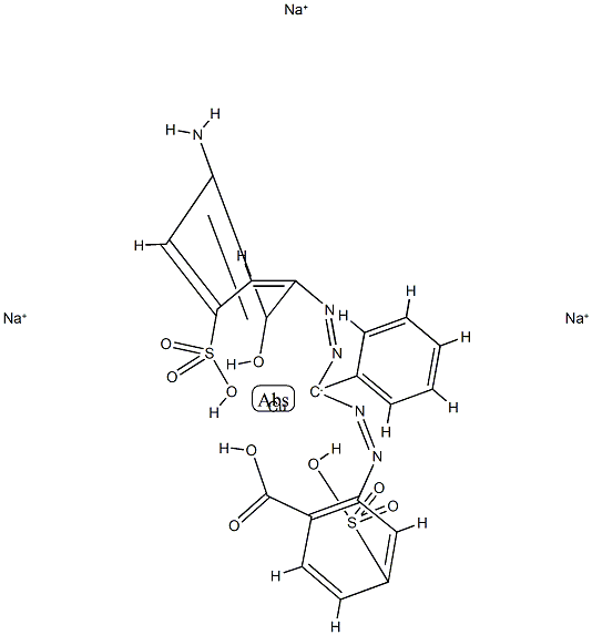 trisodium [2-[[α-[(3-amino-2-hydroxy-5-sulphophenyl)azo]benzyl]azo]-4-sulphobenzoato(5-)]cuprate(3-) Structure