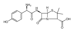 4-Thia-1-azabicyclo[3.2.0]heptane-2-carboxylic acid, 6-[[(2R)-2-amino-2-(4-hydroxyphenyl)acetyl]amino]-3,3-dimethyl-7-oxo-, (2S,5R,6R) Structure