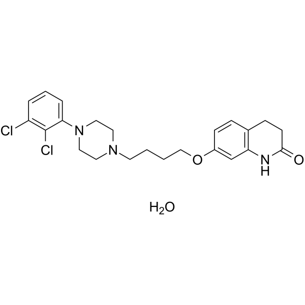 7-[4-[4-(2,3-dichlorophenyl)piperazin-1-yl]butoxy]-3,4-dihydro-1H-quinolin-2-one,hydrate Structure