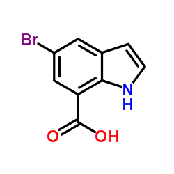 5-溴-1H-吲哚-7-羧酸结构式