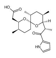 (2R,3R,6S,8S,9R,11R,1'R)-2-(carboxymethyl)-8-(1'-methyl-2'-oxo-2'-(1H-pyrrol-2-yl)ethyl)-3,9,11-trimethyl-1,7-dioxaspiro(5.5)undecane Structure