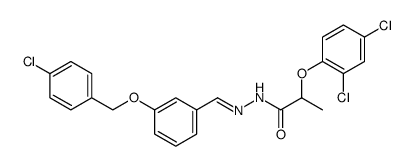 Propanoic acid, 2-(2,4-dichlorophenoxy)-, 2-[[3-[(4-chlorophenyl)methoxy]phenyl]methylene]hydrazide Structure