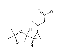 3-[(1S,2R)-2-((S)-2,2-dimethyl[1,3]dioxolan-4-yl)cyclopropyl]butyric acid methyl ester Structure
