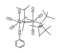 [Re2(CO)6(NCPh)(P(t-Bu)3)(μ-P(t-Bu)2)(μ-H)]结构式
