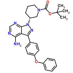 1-Piperidinecarboxylic acid, 3-[4-aMino-3-(4-phenoxyphenyl)-1H-pyrazolo[3,4-d]pyriMidin-1-yl]-, 1,1-diMethylethyl ester, (3R)- structure