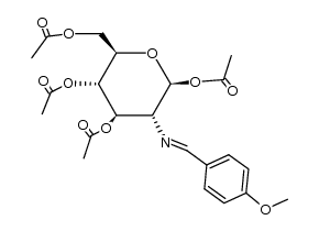 1,3,4,6-Tetra-O-acetyl-2-desoxy-2-[4-methoxy-benzylidenamino]-β-D-glucopyranose结构式