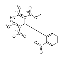 dimethyl 2,6-di(methyl)-4-(2-nitrophenyl)-1,4-dihydropyridine-3,5-dicarboxylate Structure