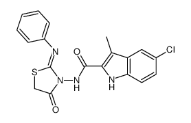 5-chloro-3-methyl-N-(4-oxo-2-phenylimino-1,3-thiazolidin-3-yl)-1H-indole-2-carboxamide Structure