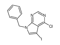 7-苄基-4-氯-5-碘-7H-吡咯并[2,3-d]嘧啶结构式