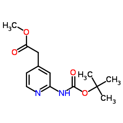 methyl 2-[2-[(2-methylpropan-2-yl)oxycarbonylamino]pyridin-4-yl]acetate Structure