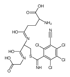 (2S)-2-amino-5-[[(2R)-1-(carboxymethylamino)-1-oxo-3-(2,3,4,6-tetrachloro-5-cyanobenzenecarboximidoyl)sulfanylpropan-2-yl]amino]-5-oxopentanoic acid Structure